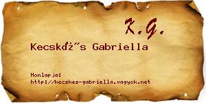 Kecskés Gabriella névjegykártya